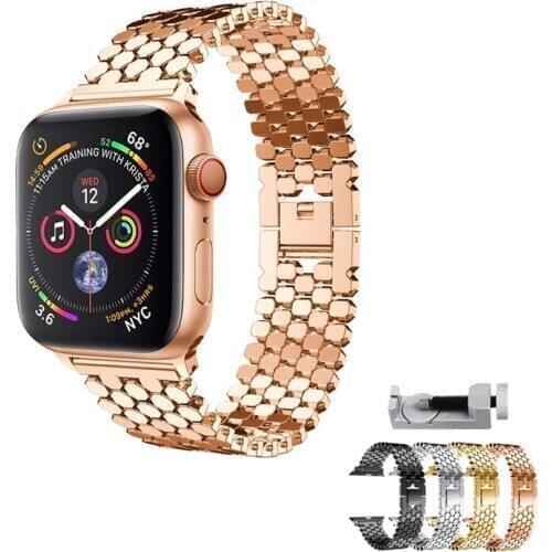 Metal watch Accessories strap for apple watch 5/4/3/2/1 apple watch band 42mm 38mm 44mm 40mm iwatch stainless steel bracelet