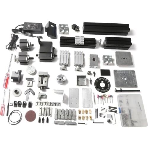 TZ8000M Multifunctional 8 in 1 Mini Metal Lathe High Power Bow Type Arm Combination Machine Tool 60W US Plug 100-240V 12000Rpm