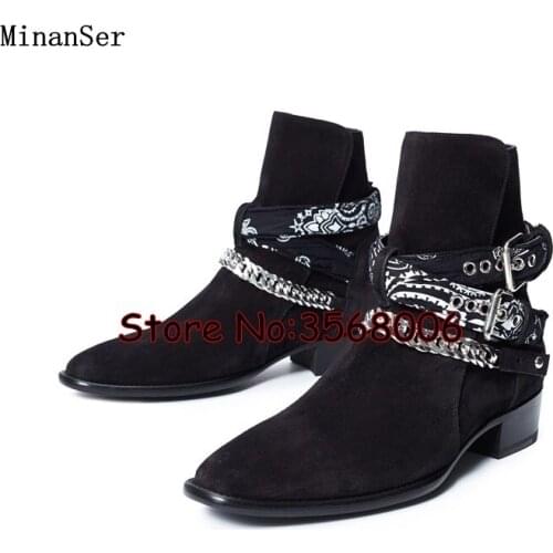 Black Brown Bling Sequins Men Chelsea Boots Winter Autumn Male Flats Ankle Boots Shoes Euro Size 37-46 Slip-on Motorcycle Boots