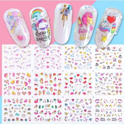 Nail Sticker Set 12 Design Flowers Maple Leaf Leopard Print Nail Art Water Transfer Decal Slider Floral Leaf Manicure Decoration