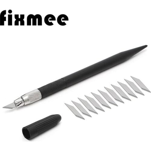 DIY Leather Wood Carving Pen Knife Graver Craft Cutting Tool with 12pcs Blades