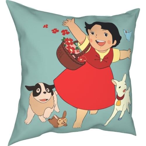 Heidi The Girl From The Alps Pillow Cover Decoration Cushion Cover Throw Pillow for Car Polyester Double-sided Printing Casual