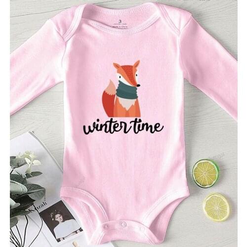 Kids Clothing Onesies Toddler Romper Winter Time Cartoon Printed Baby Clothes Infant Boy Girl Clothes 0-24 Months Jumpsuits