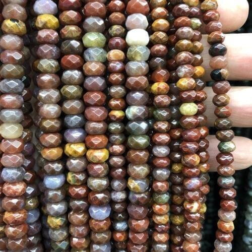 Wholesale A Quality Multi Ocean Agat e Beads,4x6mm 5x8mm Faceted Roundel Spacer Gem Stone Loose Beads for jewelry 15.5"/string