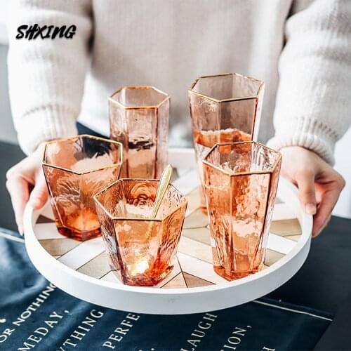 Phnom Penh Hammered Lead-Free Champagne Glass 250ml Coral Light Luxury Red Wine Tequila Glass Goblet Champagne Glass