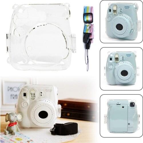 For Instax mini8/8+/9 Camera Bag Portable Transparent Camera Bag Case Dustproof Protective Cover With Strap Anti Impact For Fuji