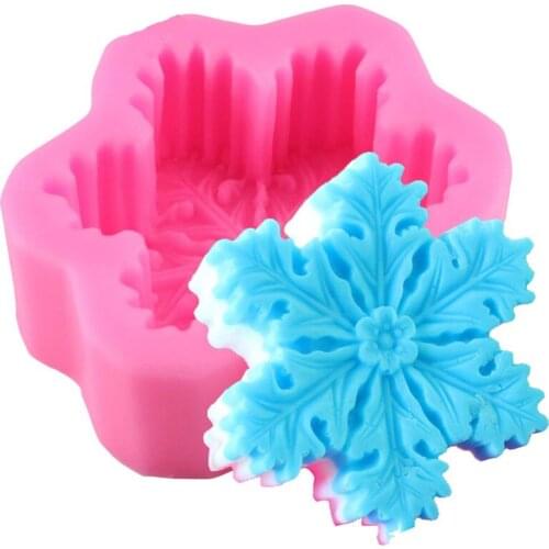 Christmas Snowflake Shape Silicone Mold Candle Clay Soap Molds Fondant Cake Decorating Tools Chocolate Clay Candy Resin Moulds