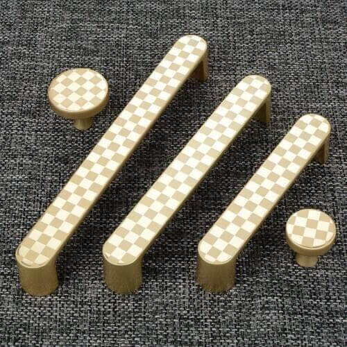 Golden Lattice Drawer Handle Modern Simplicity Handle Cabinet Dresser Knob Drawer Door Cabinet Knobs Pull Handle for Home Office