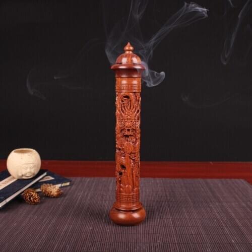 Dragon Sculpture Stick Incense Burner Ebony Wood Joss Sticks Incense Handmade Aromatherapy Censer Incensario Home Decor EB5XX
