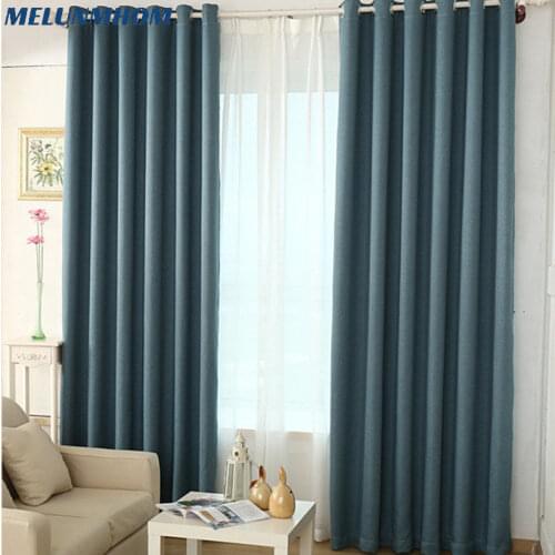Modern Solid Colors Faux Linen Curtains For Living Room Bedroom Window Blinds Luxury Room Blackout Curtains for Kitchen Drapes
