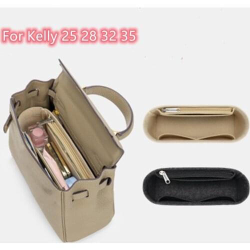 Fits For Kelly 25 28 32 35 Flap Felt Cloth Insert Bag Makeup Handbag Organizer Travel Inner Purse Portable Cosmetic Bags