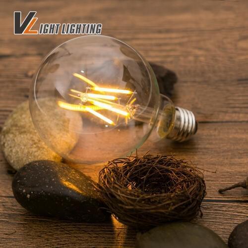 G95 LED Edison Filament Light Bulb 2W 4W 6W 8W 220V Warm White replace incandescent bulb decoration