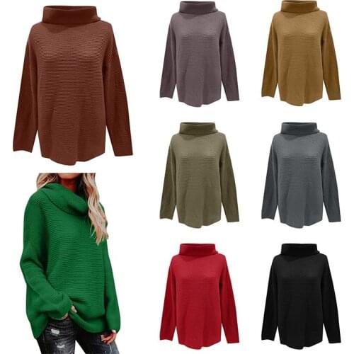 Kili Womens Autumn Winter Turtleneck Sweater Long Oversized Sweaters Long Sleeve Pullovers Sweater Tops