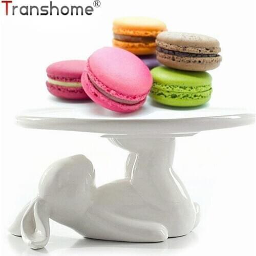 Transhome Easter Bunny Cake Stand Ceramic Cute Dessert Rack Cupcake/Macaron Display Stand Wedding Birthday Party Decoration