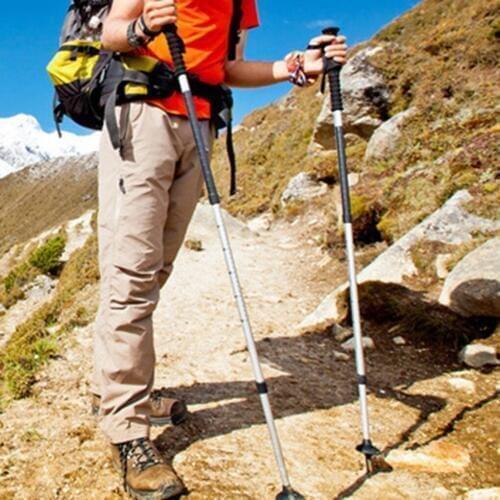 A0NIJIE Outdoor Trekking Poles Collapsible Hiking Walking Trail Poles Anti-Shock Climbing Sticks Aluminum Alloy