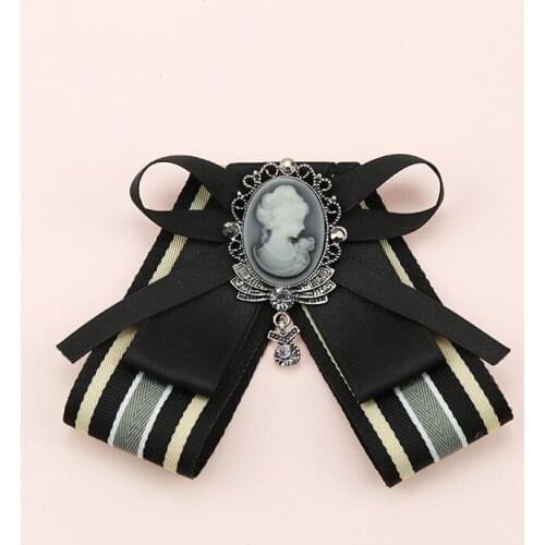Korean Bow Tie Bowknot Ribbon Brooch Pin Beauty Head Necktie Shirt Collar Pins and Brooches for Women Jewelry Accessories
