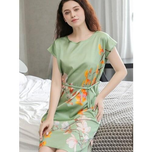 Hangzhou Real Silk Robe Nightgown for Women Bedgown Sleeping Home Dress High Quality Natural Silk Nightdress Robe Sleepwear