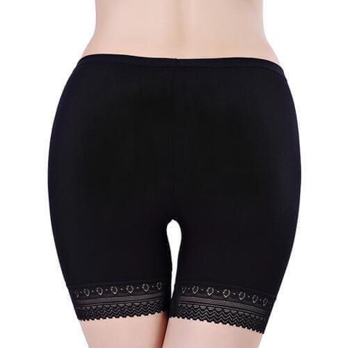 Women Fashion Seamless Lace Safety Pants Women Underwear Mid-Waist Plus Size Panties Anti-Light Safety Shorts