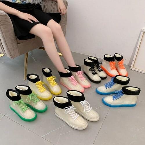 Transparent Rain Boots Fashion Adult Rain Boots Student Jelly Shoes Waterproof Shoes Cute Water Boots Non-slip Rain Shoes Covers