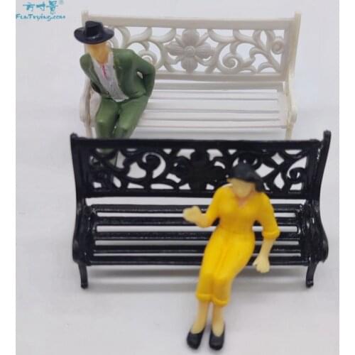 1/25 Park Bench Model Mini Lounge Couch Miniature Parks Sand Table Crafts Gardens Layout Material Model Hobby Accessories