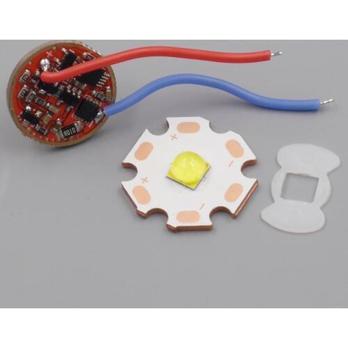 17mm 5A 1-cell flashlight driver circuit board 5modes and 16mm 20mm Cree XHP50.2 3V led Luminus SST-40.2 led copper base