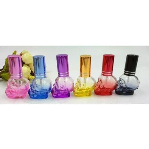 10pcs/lot Colorful 8ml Skull Atomizer Perfume Bottles Sweet Empty Bottle Gift Bottle For Perfume Creative Comestic Package
