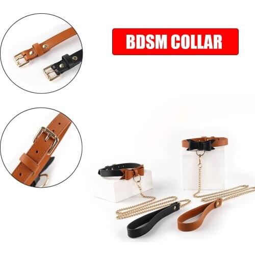 2 Colors Bow-knot Collars Bondage Leather Collar Sex Accessories Erotic Adult Game BDSM Restraint 18+ Sex Toys For Woman Couples