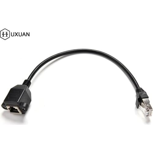 30cm RJ45 Male To Female Screw Panel Mount Ethernet LAN Network Extension Cable Converter
