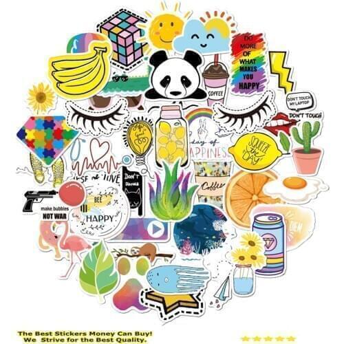45PCS Cute Laptop Sticker Vsco Girls Style Waterproof Computer Stickers Fridge Suitcase Decal Stickers forMacbook/HP/Huawei Skin