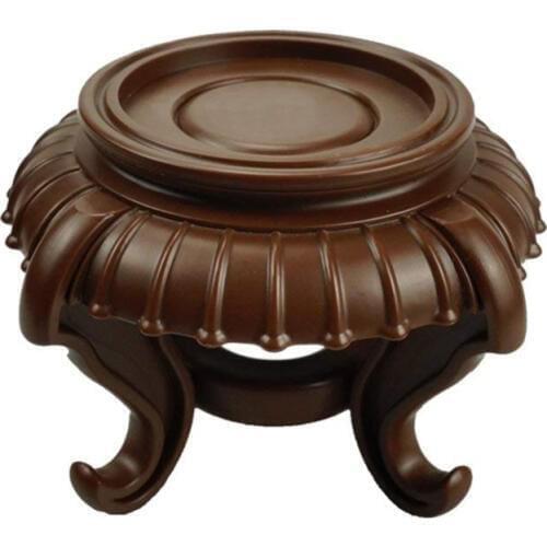 Artliving Plastic Oriental Carved Vase Pedestal Stands for Display Black,Brown