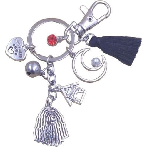 Bergamasco Shepherd Dog Animal Special Charm Bag Keychain Old-fashioned Key Ring Pet Tassels Antique Women Men Jewelry K180