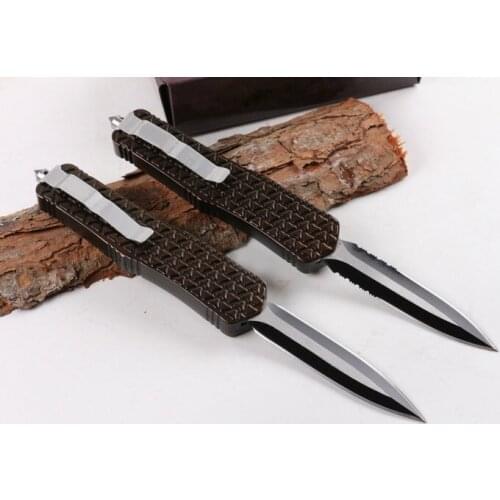 C1-Deep Purple Titanium Color 440 Blade Zinc Aluminum Handle CS Non-slip Outdoor Tactical Camping Rescue Knife with Knife Cover