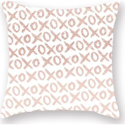 Rose Gold Geometric Polyester Fiber Pillow Cover Sofa Cushion Home Decorative Pillows Cover 27-40