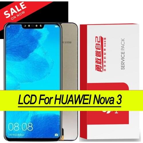 Original 6.3'' Display with frame for Huawei Nova 3 LCD Display PAR-LX1 Digitizer Touch Screen for Huawei Nova 3 Repair Parts