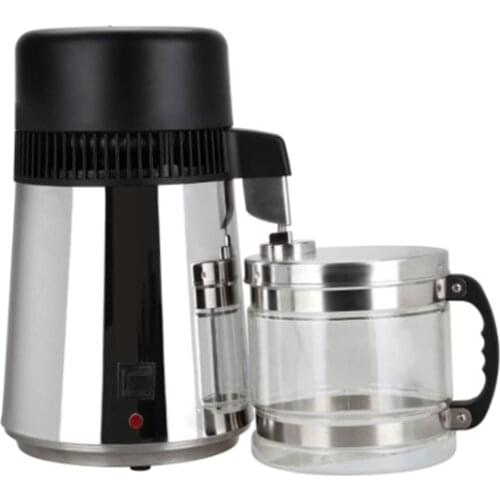 4L 750W Water Distiller Stainless Steel Inner Adjustable Temperature Digital Control Distilled Purified for Home Kitchen