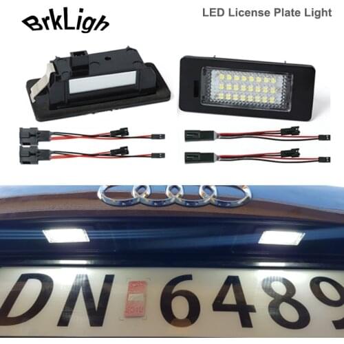 2Pcs No Error White LED Number License Plate Lights Lamp Car Accessories For Audi Q3 Q5 A1 S1 A3 A4 S4 A5 A6 S6 RS6 A7 S7 RS7 TT