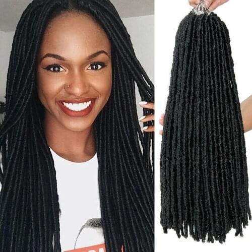 Ombre Faux Locs Crochet Braid Hair Synthetic Braiding Hair Goddess Locs Straight 18inches Soft Dreads Dreadlocks Hair