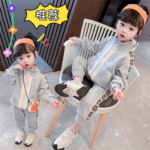 Girls Suits Coat +Pants 2021 Vintage Kids Spring Autumn Teenagers Cotton Outfits Children Clothing Sets Jogging Suit