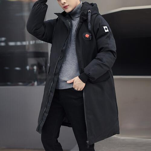 Large Size M-5XL 2021 Winter New Mens Fashion Boutique Cotton Thick Warm Black Green Casual Long Coat Male Slim Hooded Jacket