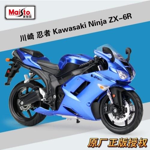 Maisto 1:12 Kawasaki Ninja ZX-6R Blue Diecast Alloy Motorcycle Model Toy