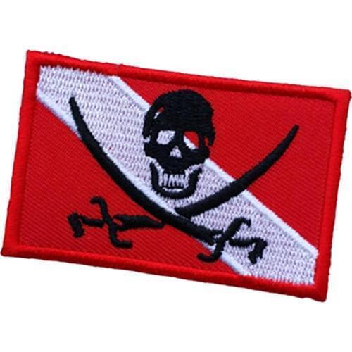 Scuba Diving Patch Skull Pirate Dive Flag Patch Emblem 70 x 45mm Sign Diver Scuba Diving Boat Floating Flag