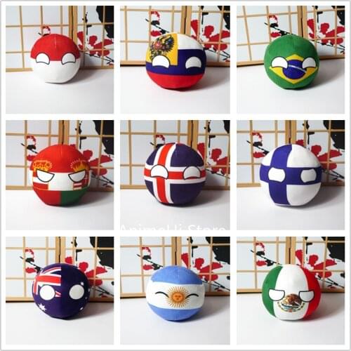 Polandball Plush Dolls Australia Poland Brazil Belarus Mexico Portugal Countryball Stuffed Pillow Toys Bag Pendant Cosplay Gift