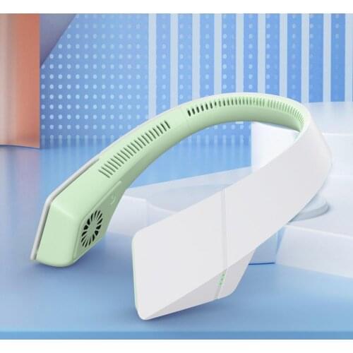 Hanging Neck Fan USB Powered Fast Charge Electric Fan Headphone Design Mini Cooling Portable Neck Fan for Work