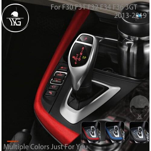 Turn Fur Suede Wrap Cover For BMW 3 4 Series F30 F31 F32 F34 F36 3GT 2013-2019 Gear Shift Panel Trim ABS Molding Interior