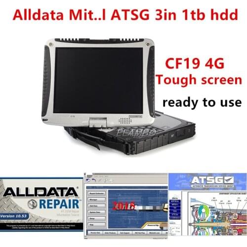 2021 alldata 10.53 software + m..chell 2015 + ATSG data 3in 1TB installed in laptop for Toughbook CF19 4gb laptop ready to work