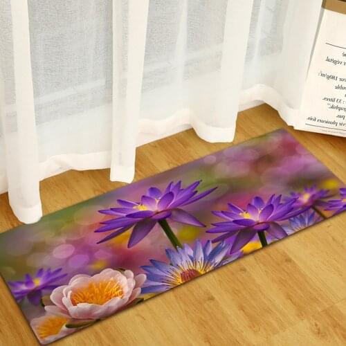 Simplicity Kitchen Entrance Door Mat Home Hallway Balcony Bedroom Decoration Floor Carpet Flowers Pattern Anti-Slip Bathroom Rug