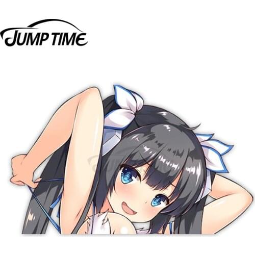 Jump Time DanMachi Hestia 16 Sexy Big Head Anime Girl Vinyl Decal Waifu Peeker Car Stickers