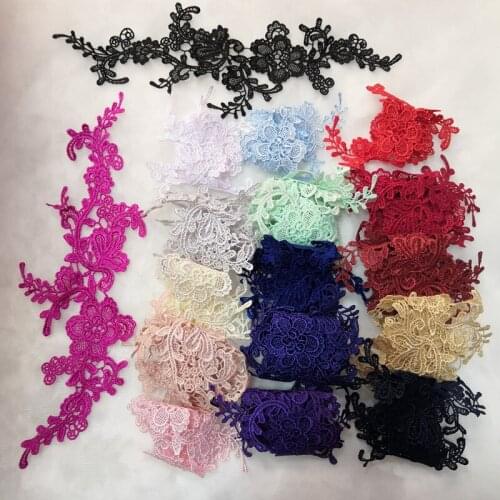 Multicolor Water-Soluble Mirror Flower Lace Patches Hand-Sewn DIY Wedding Dress Performance Clothing Accessories V2798
