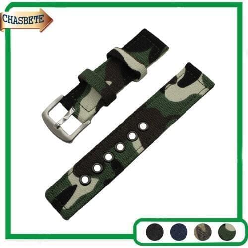 Nylon Fabric Nato Watchband for DW Daniel Wellington 18mm 20mm Men Women Canvas Strap Wrist Belt Loop Bracelet Black Blue + Pin