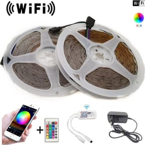 RGB LED strip Waterproof LED Light 5m/10m/15m/20m diode 2835 DC12V 60 Leds / M tape controller adapterRibbon home decoration